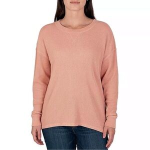 Seven7 Blush | High-Low Hem Super Soft Waffle Knit Long Sleeve Top